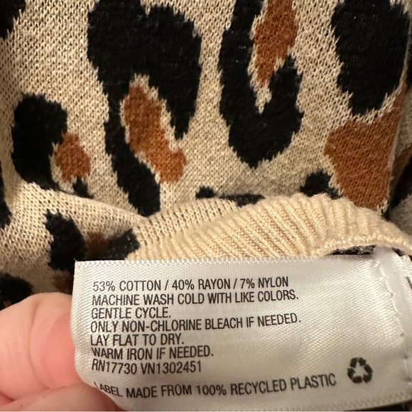 A New Day Women's Leopard Print Crew Neck Sweater - XL - Picture 4 of 5